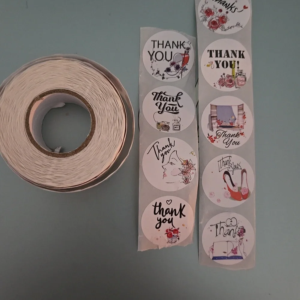 500 Roll Of Thank You Stickers With Fashion Design